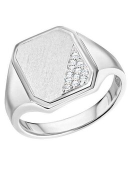 Firetti Fingerring Schmuck Geschenk Silber 925 Herrenring Silberring Siegelring, mit Zirkonia (synth)