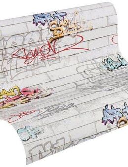 A.S. Création Papiertapete Boys & Girls 6 mit Graffiti, geprägt, Motiv, abstrakt, gemustert, Tapete Grafitti Tapeten Wohnzimmer Schlafzimmer Küche Design Optik