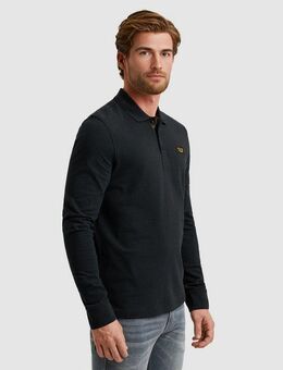 PME LEGEND Langarm-Poloshirt mit Logo Stickerei