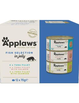Applaws Adult Dose Mix 12 x 70 g - Mixpaket Fisch in Gelee (3 Sorten)