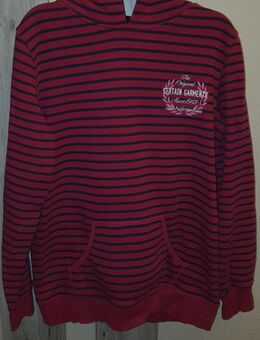 Pink gestreifter Hoodie/Kaputzenpullover von Manguun Teens Größe 158/164 - Darmstadt