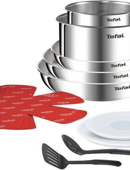 Tefal Topf-Set Ingenio Emotion, Edelstahl (Set, 13-tlg), Premium Edelstahl, abnehmbarer Griff, platzsparend, stapelbar