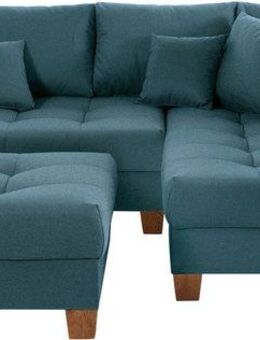 Home affaire Ecksofa Rice L-Form, B: 216 cm, Set, Set: Sofa & Hocker, mit 3 Zierkissen, Federkern