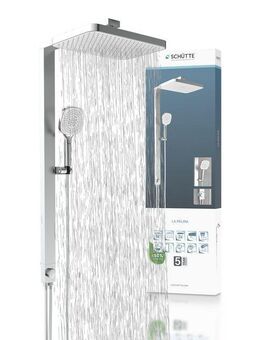 Schütte Brausegarnitur LA PALMA, Höhe 105 cm, 3 Strahlart(en), Komplett-Set, Regendusche, mit Antikalk-Beschichtung, wassersparend
