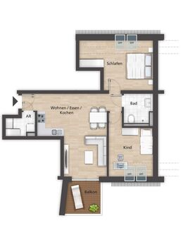 Helle 3-Zimmer-Wohnung mit Balkon in ruhiger Lage - Bamberg