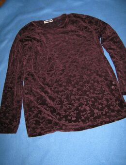 NEU * Romantik * Ausbrenner * Blumen * Blüten * Ranken * Samt * Longsleeve * T- Shirt * Pullover "success" Gr. 38- 40/ S- M * bordaux * wein- dunkel- rot * - Riedlingen