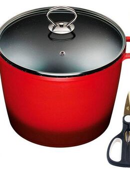 KING Suppentopf, Aluminiumguss (Set, 7-tlg), Kochtopf 7LØ24cm +Glasdeckel, Induktion, Keramikbeschichtung