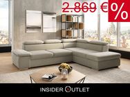 Ecksofa 272x226 cm Creme Beige Microfaser Valentine - Köln