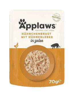 Sparpaket Applaws Pouch in Jelly 32 x 70 g - Huhn mit Leber