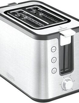 Krups Toaster KH442D Control Line, 2 kurze Schlitze, für 2 Scheiben, 850 W, 6 Stufen, erweiterte Funktionen, Hebefunktion, Krümelschublade