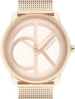 Calvin Klein Quarzuhr CK ICONIC 35 mm 25200035, Armbanduhr, Damenuhr, Mineralglas, Edelstahlarmband