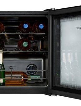 exquisit Weinkühlschrank WS1-12-GT-030G schwarzPV, für 14 Standardflaschen á 0,75l