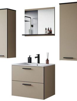 welltime Badmöbel-Set PILA, (Set, 4-St), Badmöbel 4-teilig, verstellbare Einlegeböden, Schubladen