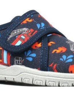 Richter WMS: mittel Hausschuh Klettschuh, Kindergarten Schuh mit coolen Feuerwehr-Motiven