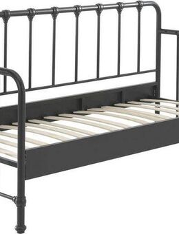 Vipack Jugendbett Bronxx Daybett, sehr stabil, gradlinige Optik in zeitlosem Design (B/H/T ca. 96,5x110x206cm, schwarz matt, inkl. Lattenrost), Liegefläche 90/200 cm, ideal für Jugend- oder Gästezimmer