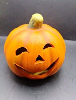 Kürbis Keramik Deko Halloween Kürbiskopf ca. 9x9cm - Essen