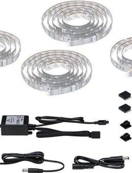Paulmann LED-Streifen MaxLED 250 TV Comfort Basisset 75 Zoll 5,1m Dynamic RGB 25,5W 230lm/m, 1-flammig, Basisset, 25,5W 230lm/m