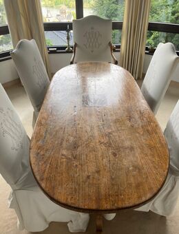 Antiker schwerer Holztisch Esstisch Massivholz Kirschbaum - Remagen