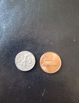 USA Münzen 2 Stück One Dime 1998, One Cent 1982 als Set zusammen - Essen