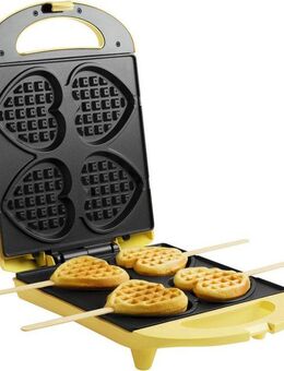 bestron Waffeleisen DSW271 für Herzwaffeln am Stiel, 780 W, für Herzwaffeln am Stiel, Retro Design