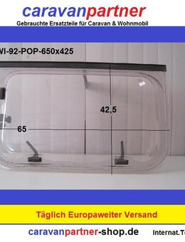 Wilk-Wohnwagenfenster Roxite 94 D399 Polyplastic ca 65 x 42,5 gebr. (zB 545 BJ 90) - Schotten Zentrum