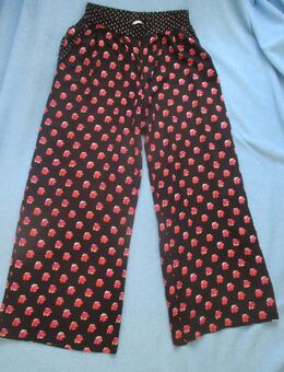 NEU * Edel * Blumen * Blüten * Flower- Power - Style * Gummizug- Bund * Palazzo * Marlene * Schlag * Hose "George" Gr. 34- 36, 38/ XS- S * schwarz * pink * lachs- orange * - Riedlingen