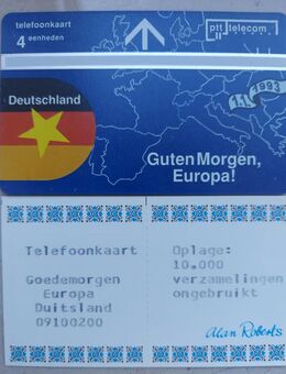 ptt telecom Telefonkarte Guten Morgen Europa 1.1.1993 / NL aus Sammlungsauflösung - Zwickau
