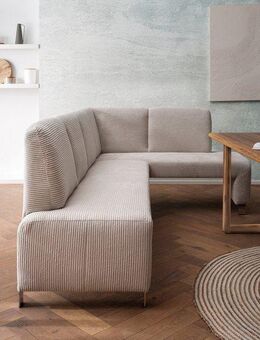 exxpo - sofa fashion Eckbank Intenso, viele Bezugsstoffe Cord, Leder, Struktur 244/157 cm (B/T), hohe Bodenfreiheit, frei im Raum stellbar, hoher Sitzkomfort