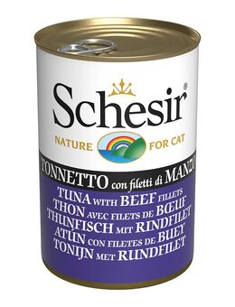 Sparpaket Schesir in Gelee 12 x 140 g - Thunfisch mit Rinderfilet