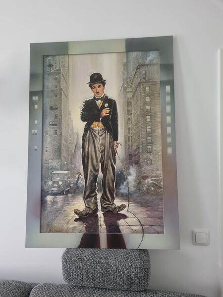 Ein Kunstdruck von Charly Chaplin in einem Beeindruckenden Rahmen - Wedel