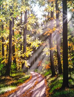 Verk. Orig. Gemälde "Waldweg",Acryl,Leinw. Seifried - Eisenhüttenstadt