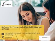 Referent*in Presse- und Öffentlichkeitsarbeit (m/w/d) - Konstanz