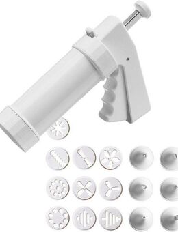 Kaiser Backformen Gebäckpresse Inspiration, (Set, 17-tlg), Gebäckpresse, 6 Spritztüllen und 10 Gebäckscheiben, Einhandbedienung