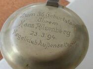 19. Jahrhundert 1894 Geburtstagskrug Bierkrug Glas Zinndeckel Gravur - Bottrop