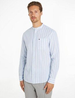 Tommy Jeans Langarmhemd TJM MAO STRIPE LINEN BLEND SHIRT