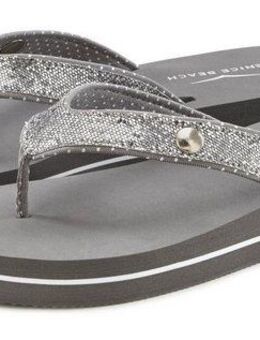 Venice Beach Badezehentrenner Sandale, Pantolette, Badeschuh ultraleicht mit Glitzerband VEGAN