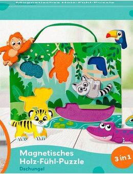 Ravensburger Puzzle Play+ Magnetisches Holz-Fühl-Puzzle: Dschungel, Puzzleteile
