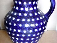 blauer Henkelkrug mit weißen Punkten, Vase, Karaffe - Dresden