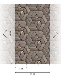 living walls Fototapete Metropolitan Stories. Travel Styles. 3D-Tapete, glatt, gemustert, matt, neutral, (1 St), Fototapete 3D-Effekt Grafisch Metallic-Effekt Designtapete Tapeten