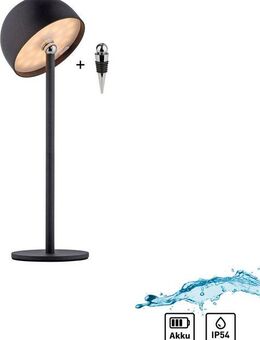 my home Tischleuchte Akku Tischleuchte Hesper Indoor Outdoor, magnetischer Flaschenaufsatz, Dimmfunktion, Memoryfunktion, LED fest integriert, Warmweiß, Pilzlampe Flaschenaufsatz, Regulierung der Lichtstärke, Pilz, Lampe