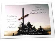 Christliche Trauerkarte: Holzkreuz vor Abendhimmel - Christliche Kondolenzkarte - Karte Anteilnahme - Edition Katzenstein - Wilhelmshaven Zentrum