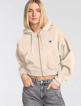 Converse Sweatjacke WOMEN'S CONVERSE RETRO FULL-ZIP HOODIE (1-tlg) cropped