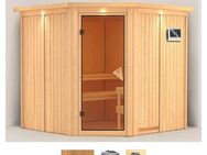 Karibu Sauna Jarla, BxTxH: 210 x 210 x 202 cm, 68 mm, (Set) 9-kW-Bio-Ofen mit externer Steuerung