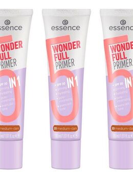 Essence Primer WONDER FULL PRIMER 5 IN 1, 3-tlg., Sorgt für einen matten Airbrush-Look und schützt mit LSF 30.