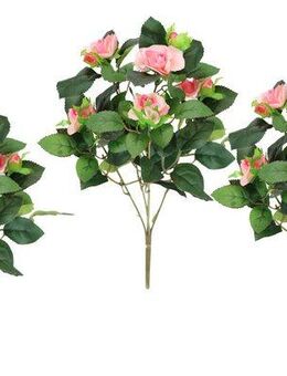 Kunstblume Künstlicher Rosenbusch, I.GE.A., Höhe 34 cm, Kunstrose Blume Strauß Bouquet Rosen Rosenbouquet Wildrose