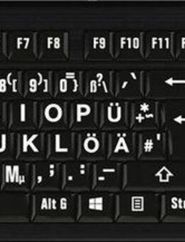 Logickeyboard XL-Print Astra 2 White on Black DE (PC) Tastatur