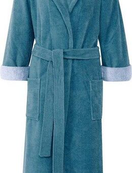 Gözze Unisex-Bademantel Turin, ideal für Sauna & Spa, Hotelbademantel, Morgenmantel, Langform, Baumwoll-Mix, Schalkragen, Gürtel, für Damen & Herren, mit Gürtel und zwei aufgesetzten Taschen, lang