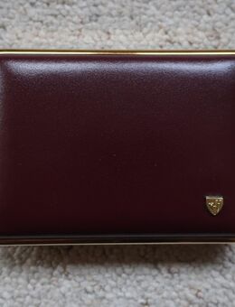 Vom Hofe Manufaktur Zigarettenetui Leder bordeaux goldfarben für 18 Zigaretten - Niddatal