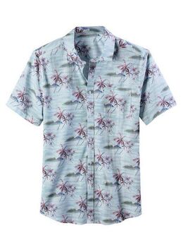 Beachtime Hawaiihemd Regular fit, Kurzarm, Freizeithemd mit Palmenprint, reine Baumwolle