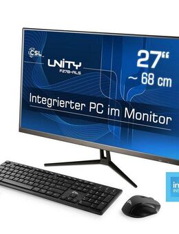 CSL Unity F27-ALS N200 Windows 11 All-in-One PC (27 Zoll, Intel N200, Intel UHD Graphics, 1× HDMI 2.0, 16 GB RAM, 512 GB SSD, passiver CPU-Kühler)